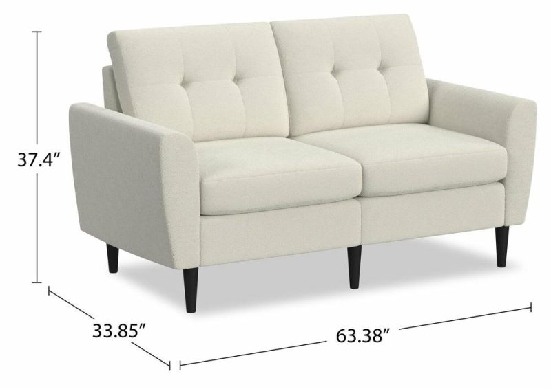 Blok Modular Flared Arm Loveseat – Ivory Boucle Furniture