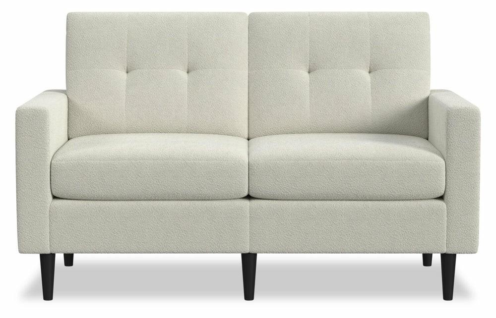 Blok Modular Tuxedo Arm Loveseat – Ivory Boucle Furniture