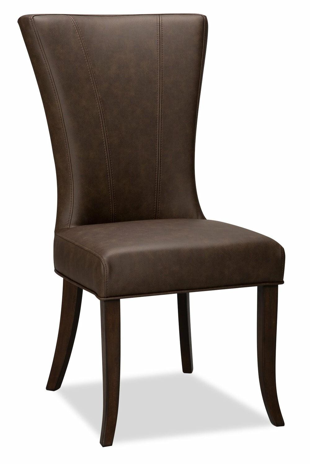 Bree Dining Chair With Vegan Leather Fabric – Brown Accent Chairs