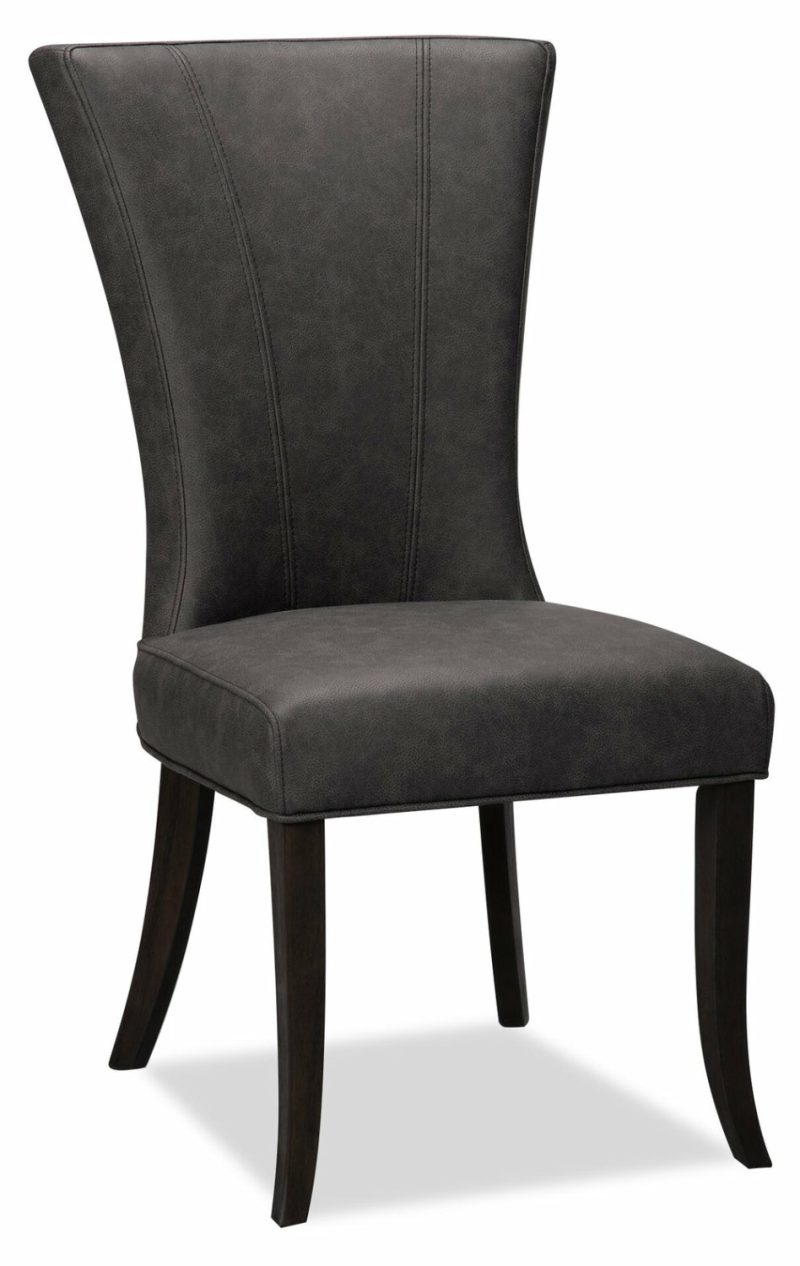 Bree Dining Chair With Vegan Leather Fabric – Grey Accent Chairs