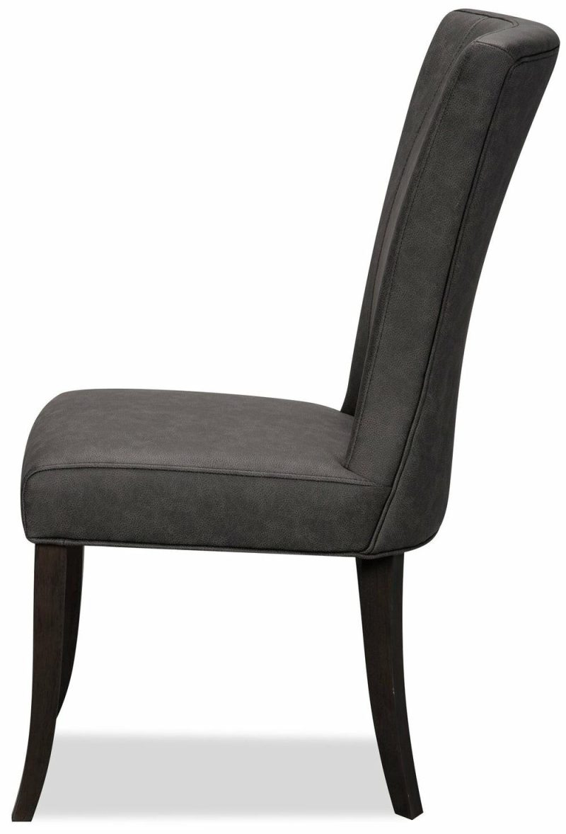 Bree Dining Chair With Vegan Leather Fabric – Grey Accent Chairs