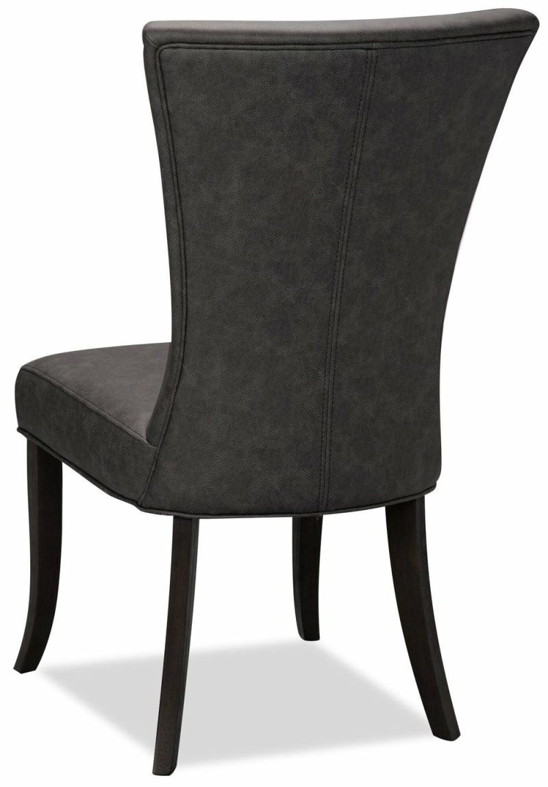 Bree Dining Chair With Vegan Leather Fabric – Grey Accent Chairs