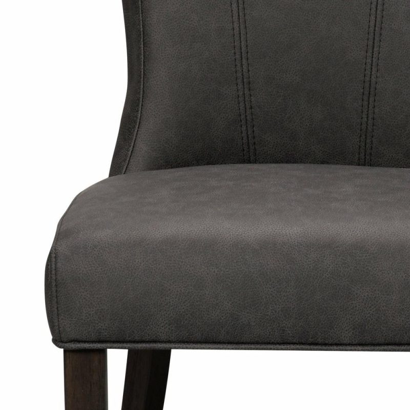 Bree Dining Chair With Vegan Leather Fabric – Grey Accent Chairs