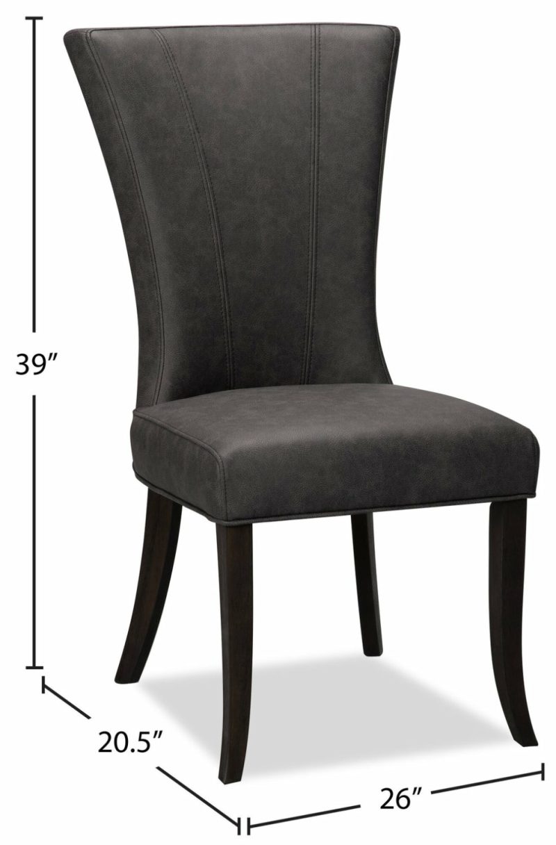 Bree Dining Chair With Vegan Leather Fabric – Grey Accent Chairs