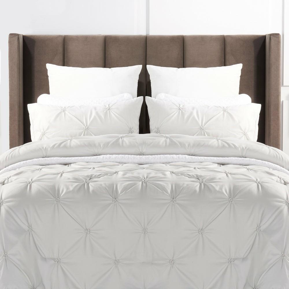 Brianna Light Grey 3-Piece King Comforter Set Bedding