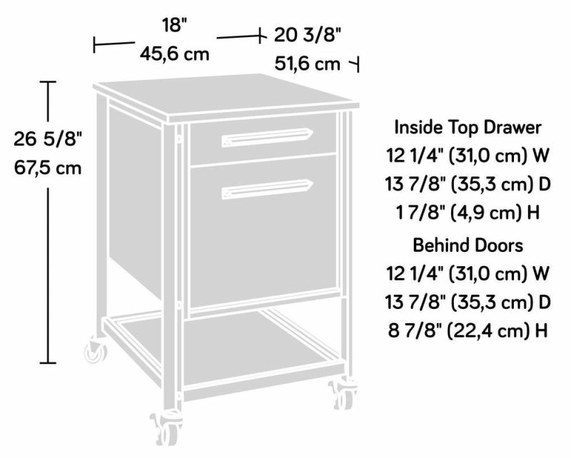 Briarbrook 17.95″ Commercial Grade Mobile 2-Drawer Filing Cabinet – Brown Cabinets