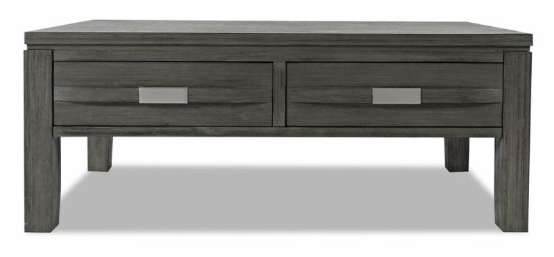 Bronx 48″ Rustic Lift Top Coffee Table With Storage And Shelf – Grey Wood Coffee Tables