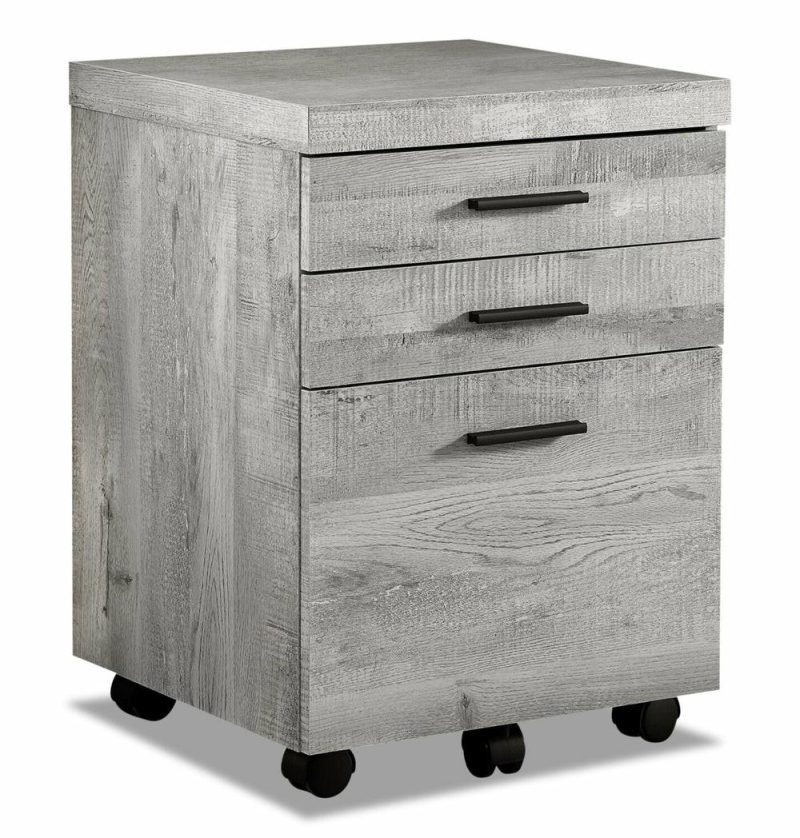 Bruno 18.25″ 3-Drawer Filing Cabinet – Grey Cabinets