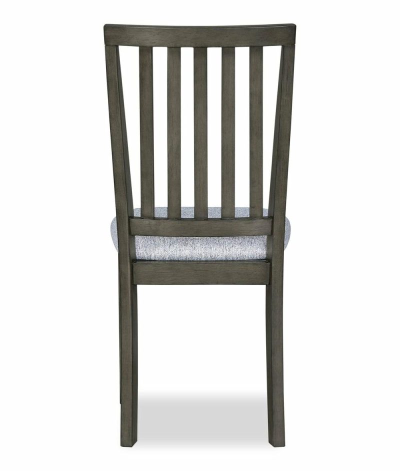 Bryn Dining Chair With Fabric Seat, Slat-Back – Dark Grey Dining Chairs