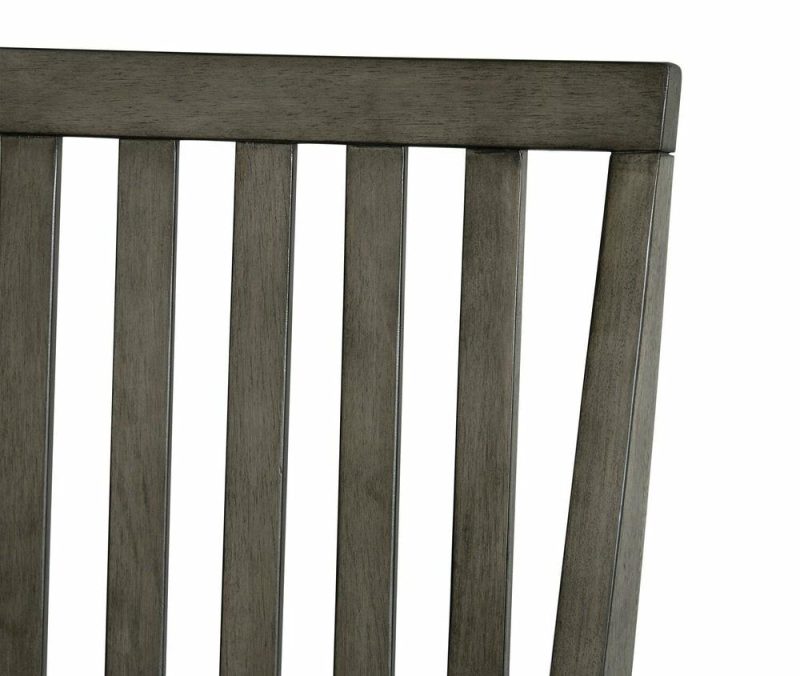 Bryn Dining Chair With Fabric Seat, Slat-Back – Dark Grey Dining Chairs