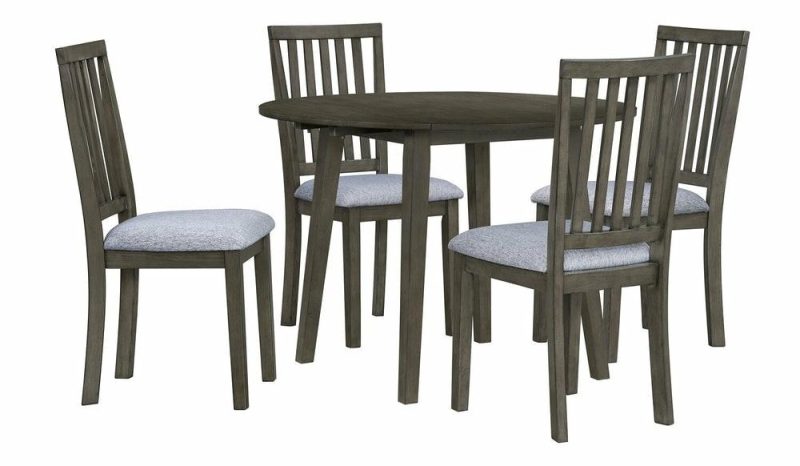 Bryn Dining Chair With Fabric Seat, Slat-Back – Dark Grey Dining Chairs