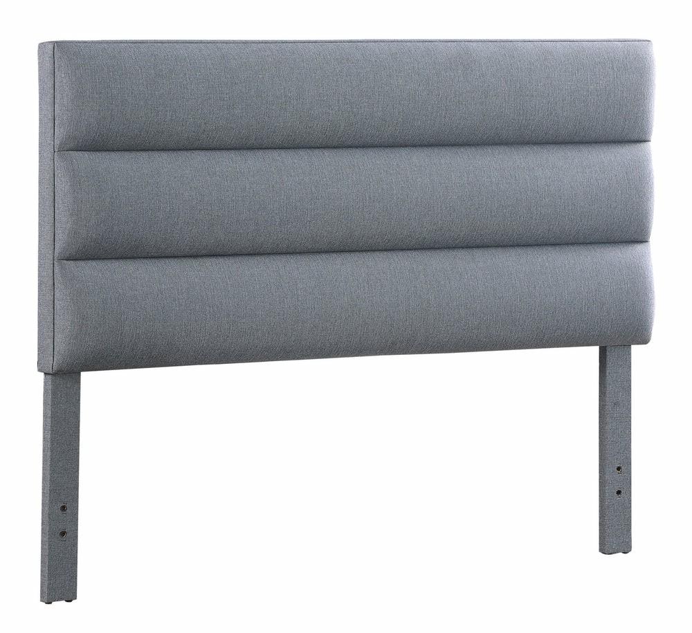 Burk Upholstered Adjustable Headboard In Grey Fabric, Tufted – King Size Bedroom