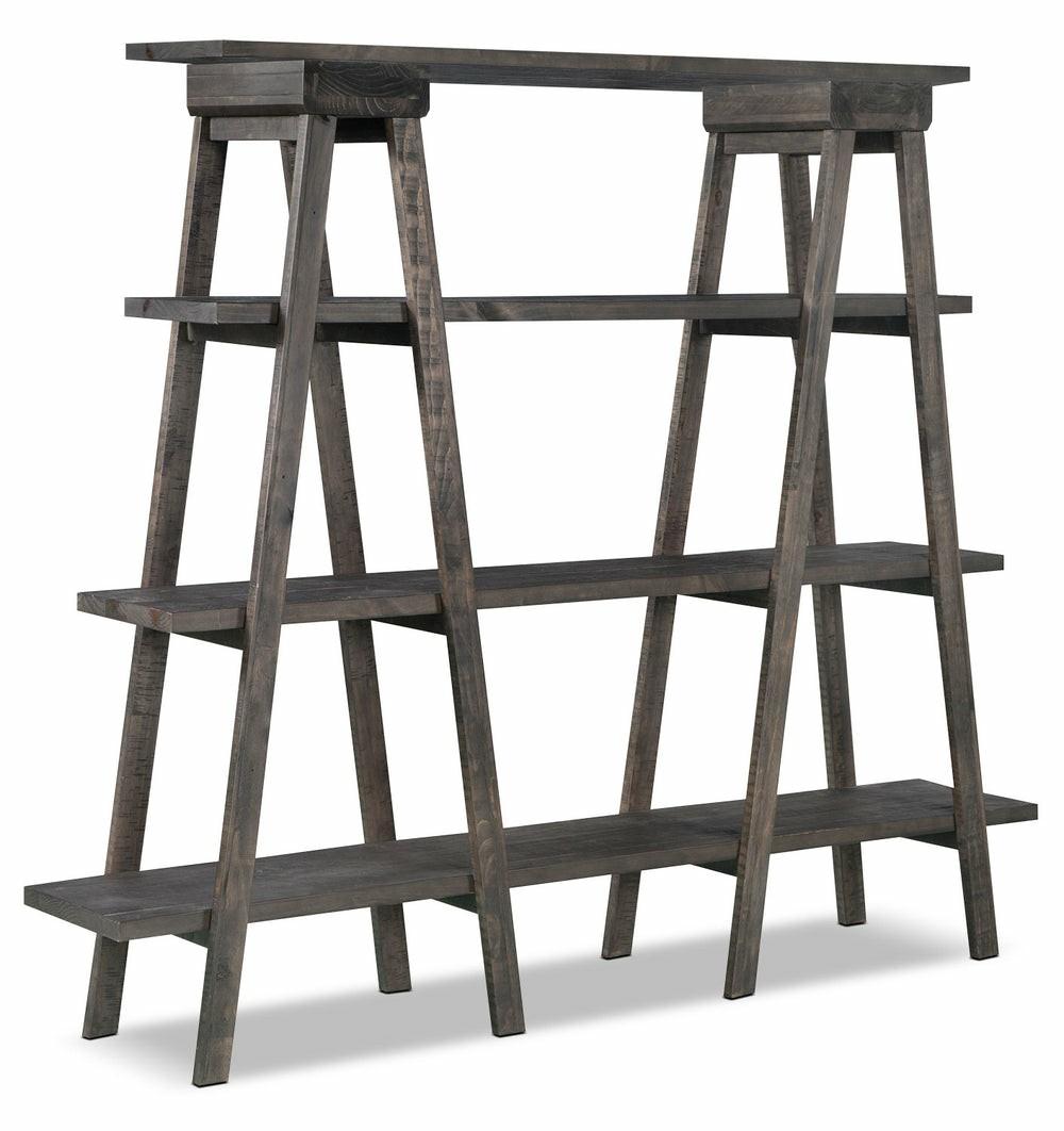 Calistoga 72″ 3-Shelf Open Ladder Bookcase – Weathered Charcoal Bookcases