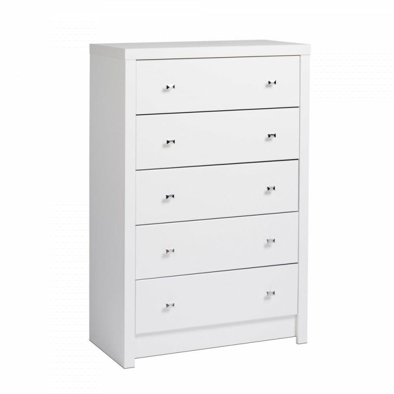 Calla 5-Drawer Chest – White Bedroom