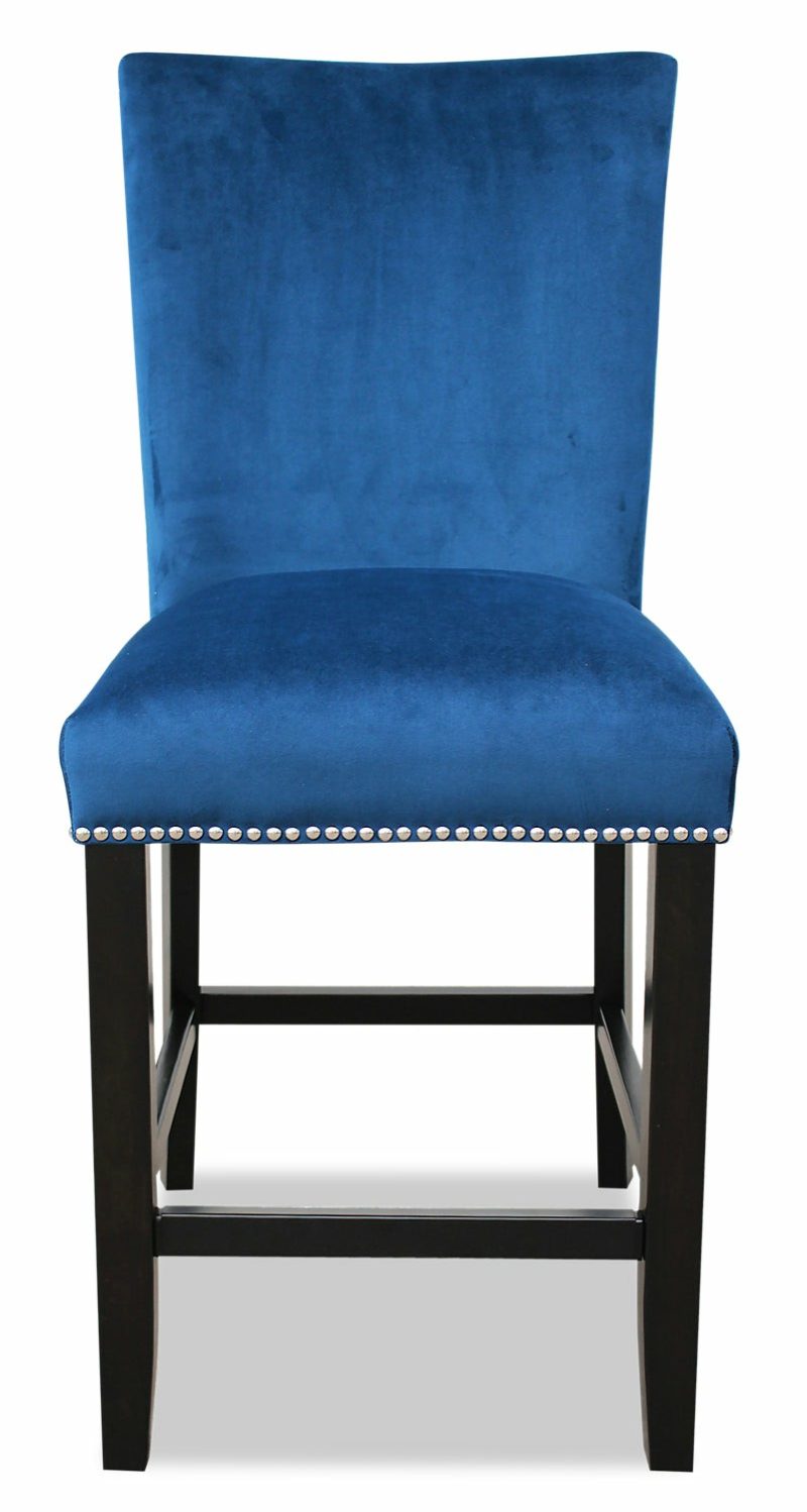 Cami Counter-Height Dining Chair With Velvet Fabric – Blue Dining Chairs