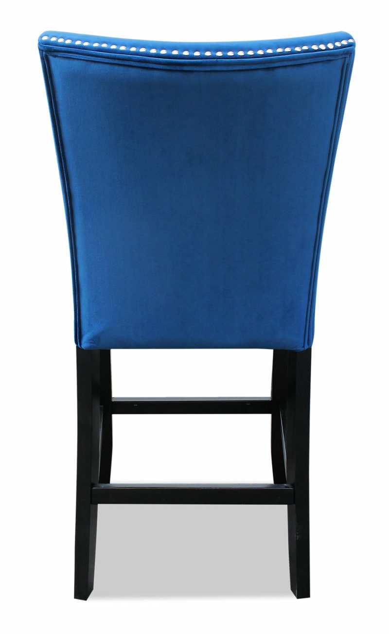 Cami Counter-Height Dining Chair With Velvet Fabric – Blue Dining Chairs