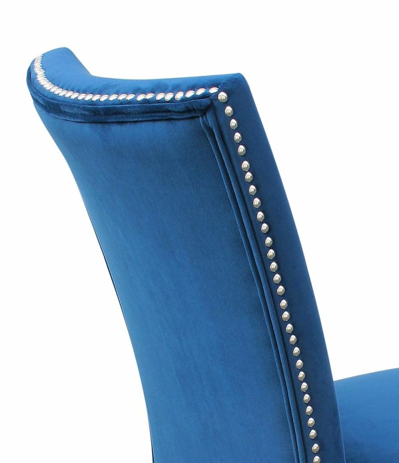 Cami Counter-Height Dining Chair With Velvet Fabric – Blue Dining Chairs