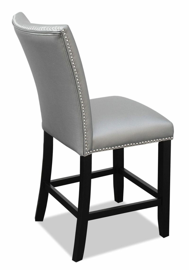 Cami Counter-Height Dining Chair With Velvet Fabric – Grey Dining Chairs