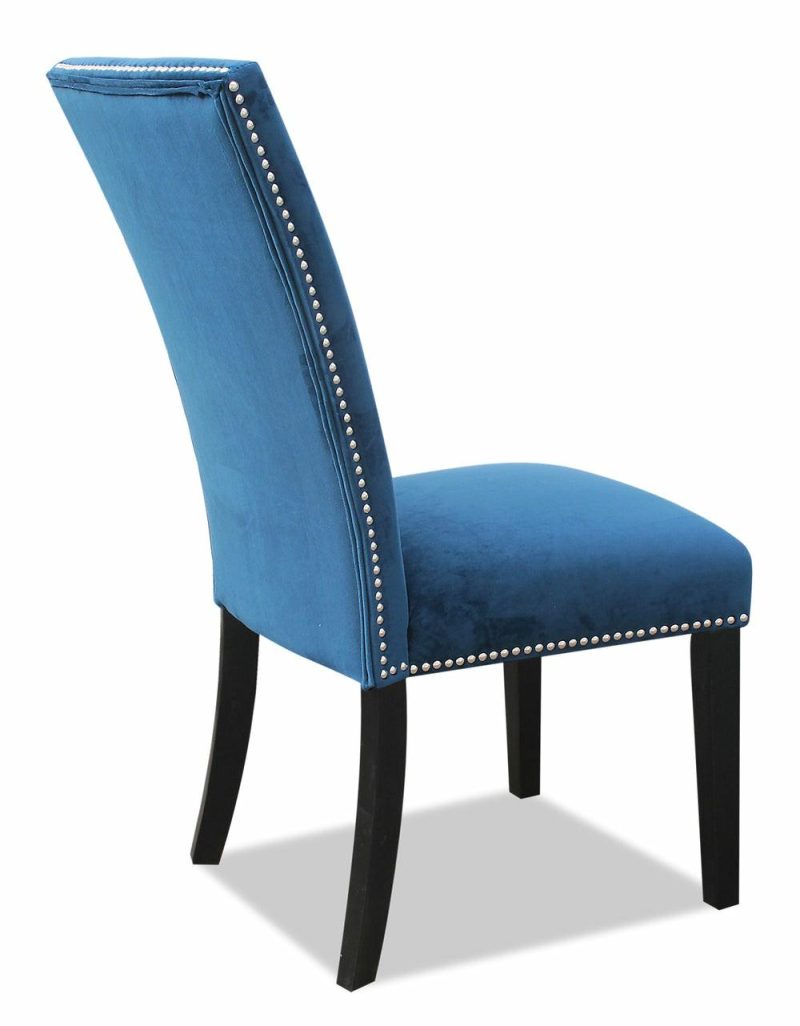 Cami Dining Chair With Velvet Fabric – Blue Dining Chairs