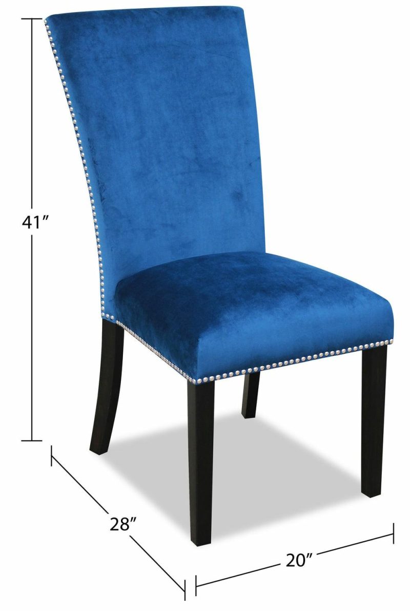 Cami Dining Chair With Velvet Fabric – Blue Dining Chairs