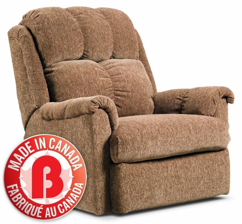 Canadian Made 35″ Brown Chenille Fabric Power Reclining Chair Furniture