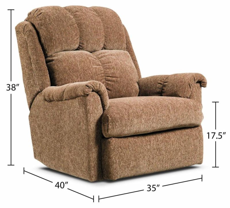 Canadian Made 35″ Brown Chenille Fabric Power Reclining Chair Furniture