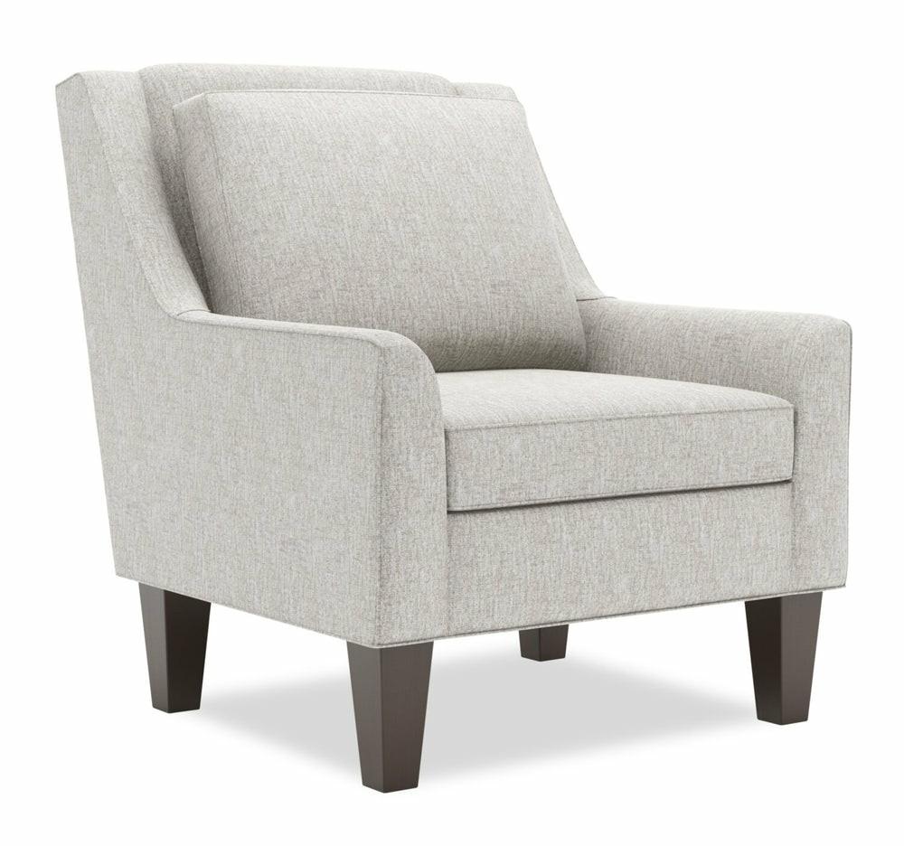 Canadian Made Customizable 29″ Luxury Silver Chenille Fabric Club Accent Chair With Wood Legs Accent Chairs