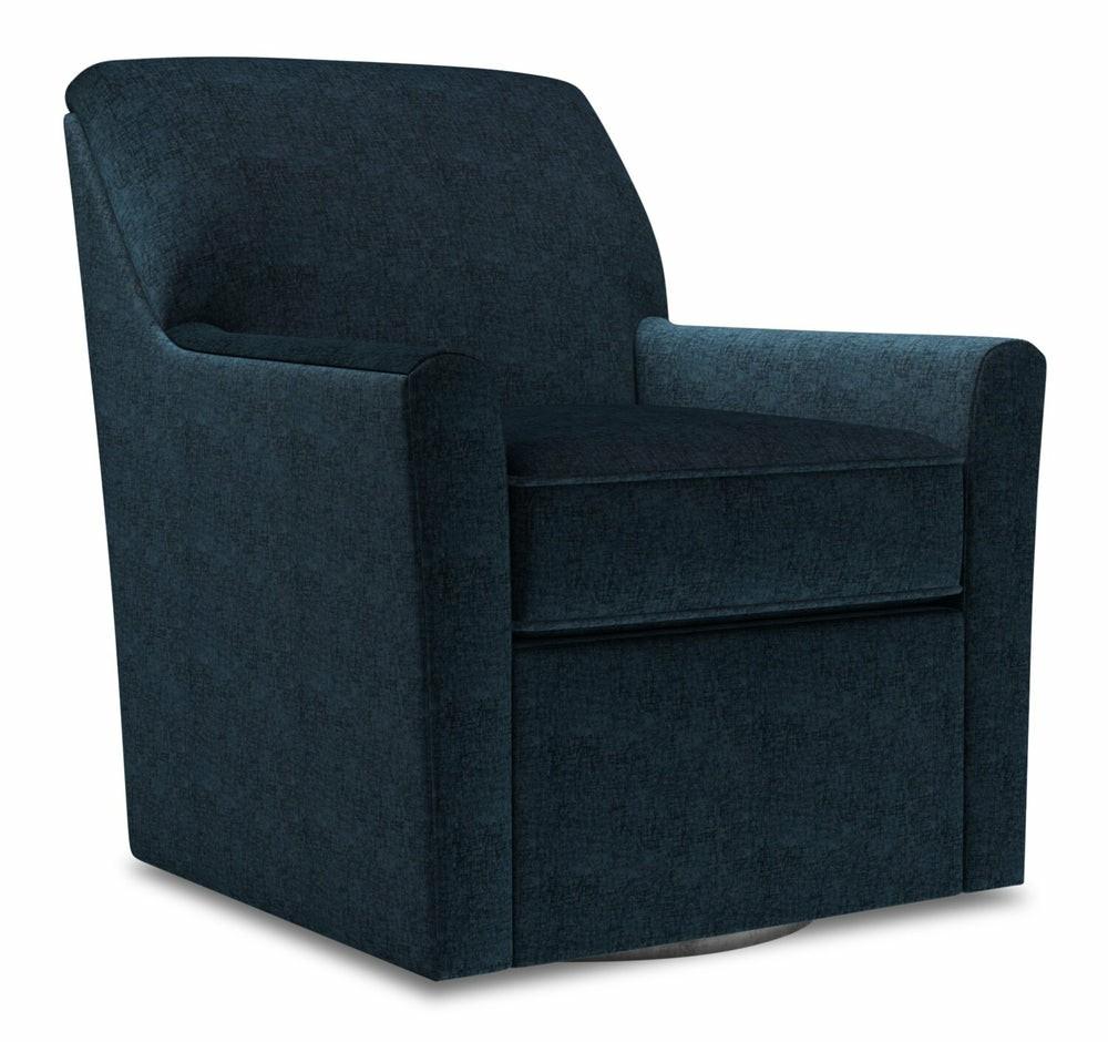 Canadian Made Customizable 31″ Luxury Indigo Blue Fabric Swivel Accent Chair Accent Chairs