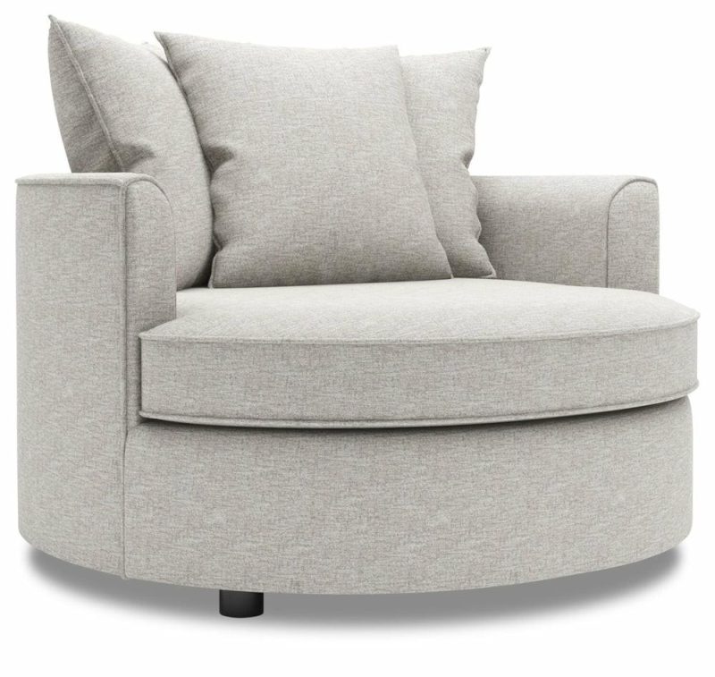 Canadian Made Customizable 48″ Luxury Silver Chenille Fabric Cuddler Accent Chair Accent Chairs