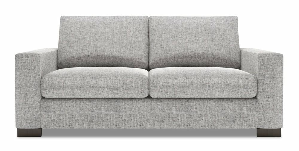 Canadian Made Customizable Track 75″ Luna Domino Grey Linen-Look Fabric Condo-Size Sofa With Track Arms Furniture