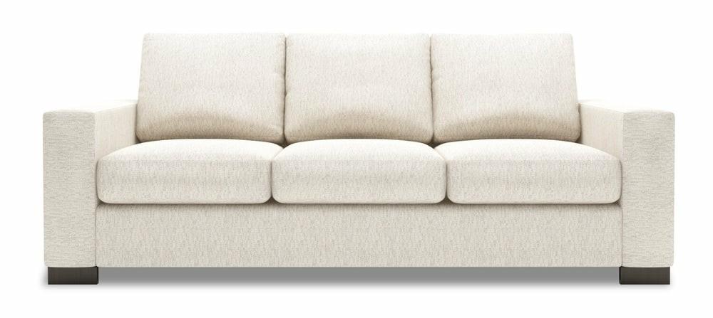 Canadian Made Customizable Track 85″ Luxury Sand Beige Chenille Fabric Sofa With Track Arms Furniture