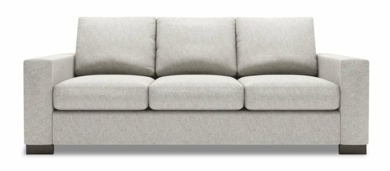 Canadian Made Customizable Track 85″ Luxury Silver Chenille Fabric Sofa With Track Arms Furniture