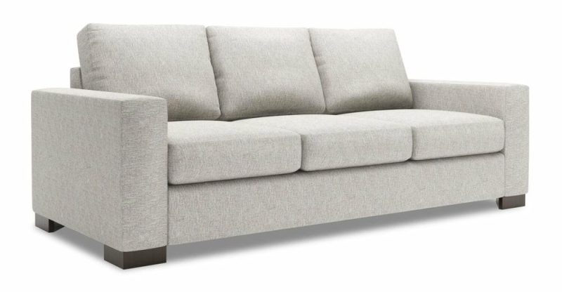 Canadian Made Customizable Track 85″ Luxury Silver Chenille Fabric Sofa With Track Arms Furniture