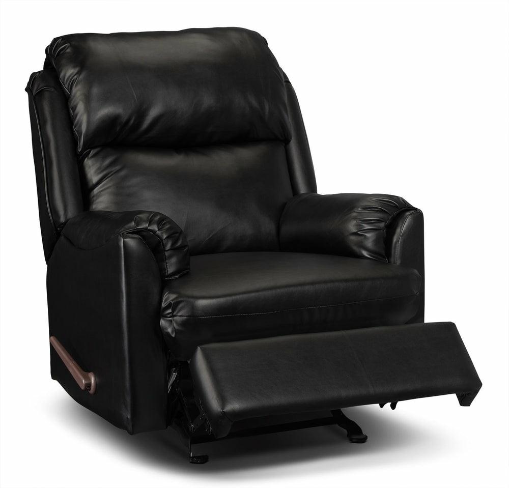 Canadian Made Drogba 32.25″ Black Faux Leather Glider Reclining Chair Accent Chairs