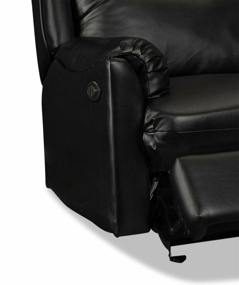 Canadian Made Drogba 32.25″ Black Faux Leather Power Reclining Chair Furniture