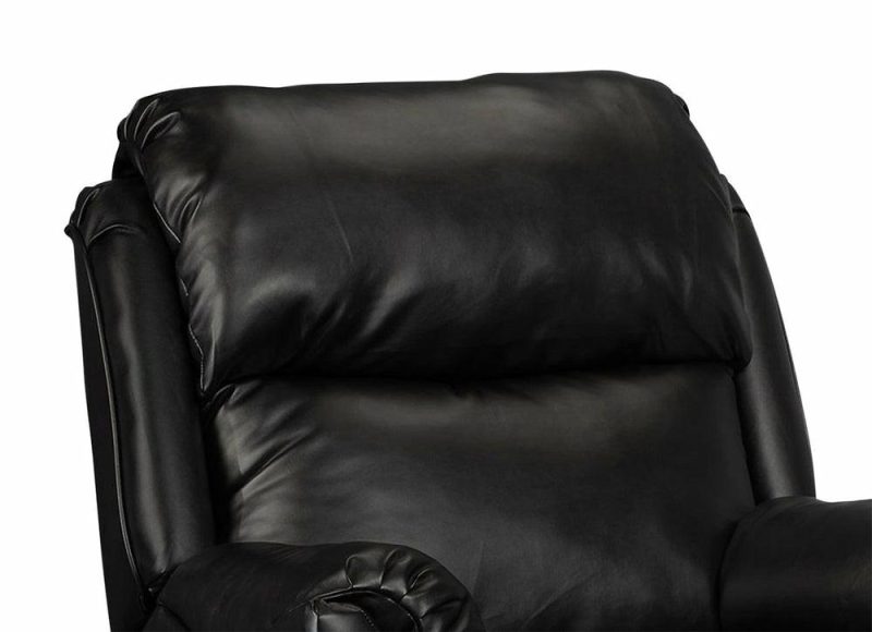 Canadian Made Drogba 32.25″ Black Faux Leather Power Reclining Chair Furniture