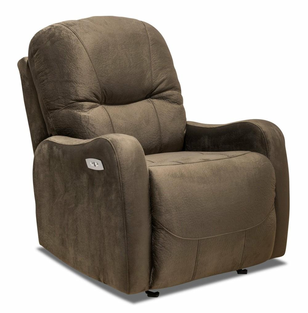 Canadian Made Everett 33.5″ Chocolate Brown Fabric Power Reclining Chair Furniture