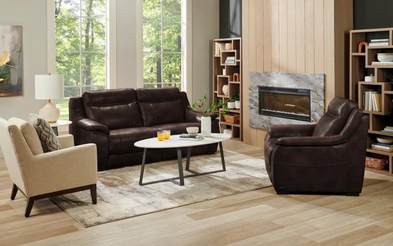 Canadian Made Novo 80″ Brown Leather-Look Sofa Sofa Furniture