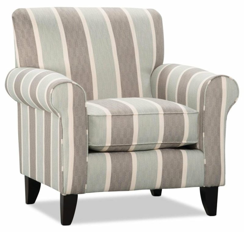 Canadian Made Tula 38″ Mist Multicolour Fabric Accent Chair With Rolled Arms Accent Chairs