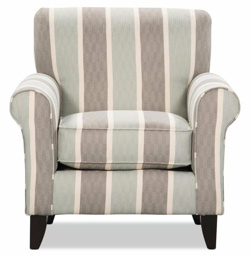 Canadian Made Tula 38″ Mist Multicolour Fabric Accent Chair With Rolled Arms Accent Chairs