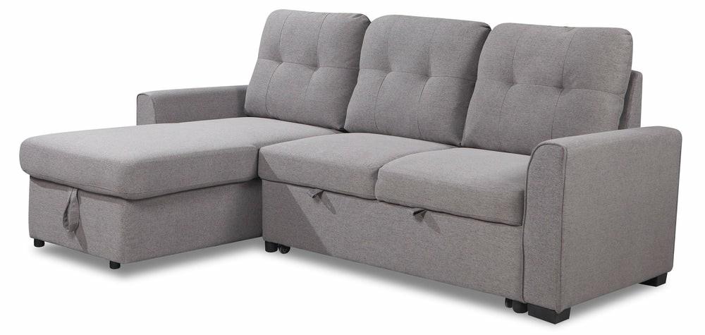 Carter 2-Piece Linen-Look Fabric Left-Facing Sleeper Sectional – Solis Grey Furniture