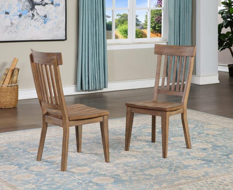 Cedar Dining Chair, Pine Wood, Slat Back – Grey Dining Chairs