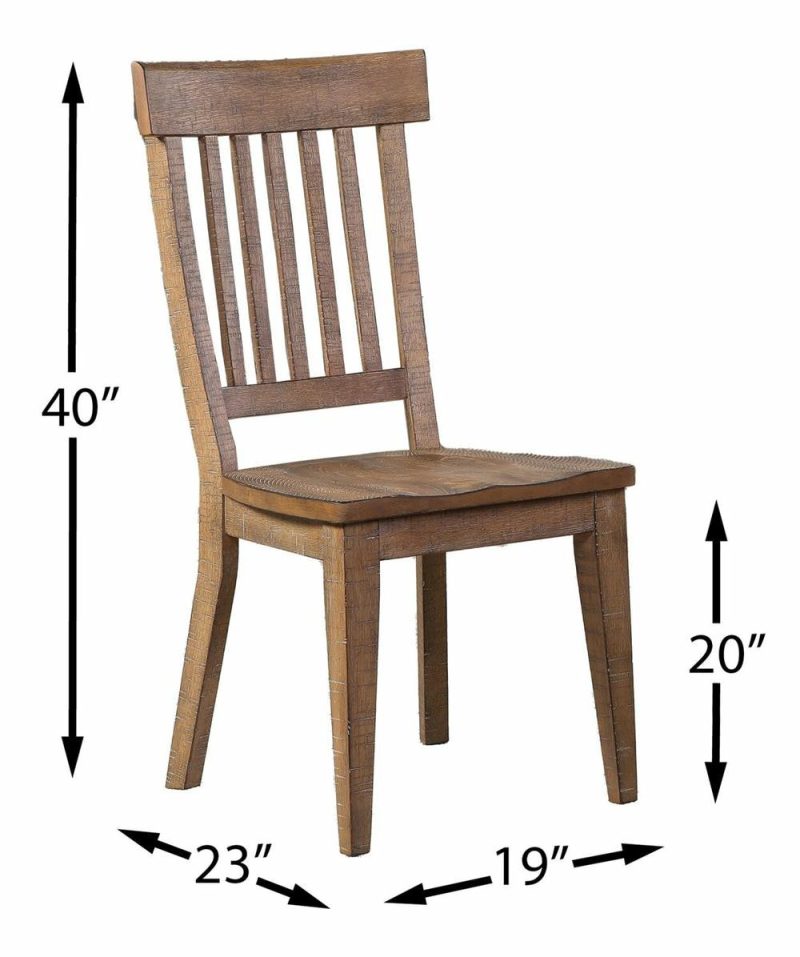 Cedar Dining Chair, Pine Wood, Slat Back – Grey Dining Chairs