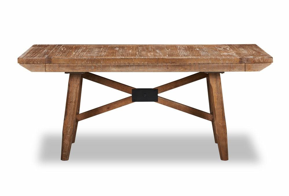 Cedar Dining Table, Pine Wood, Trestle-Base, 72.07″W – Grey Dining Room