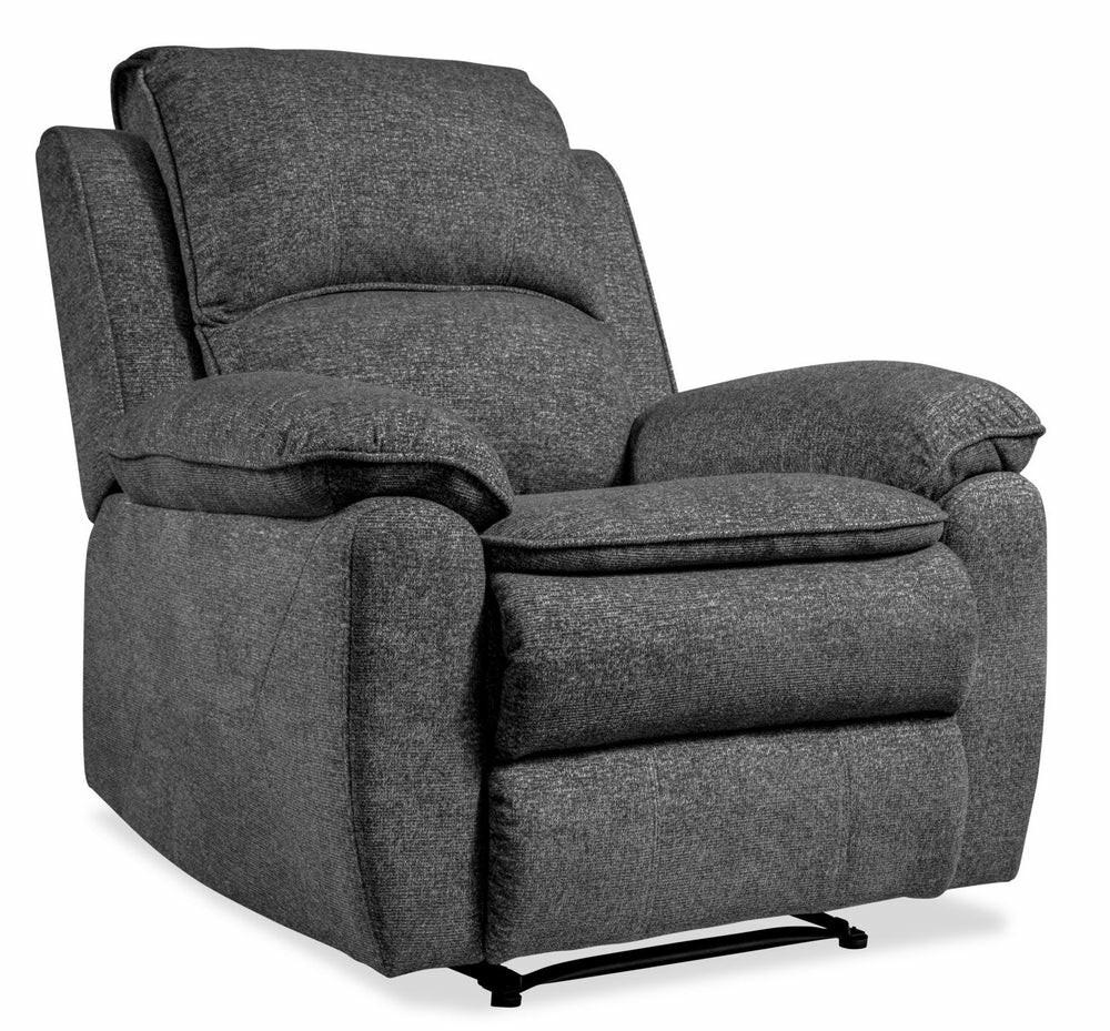 Chandler Chenille Recliner – Grey Furniture