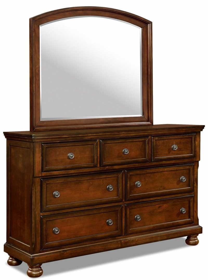 Chelsea Bedroom 7-Drawer Dresser, 60″W X 38″H – Cherry Brown Bedroom