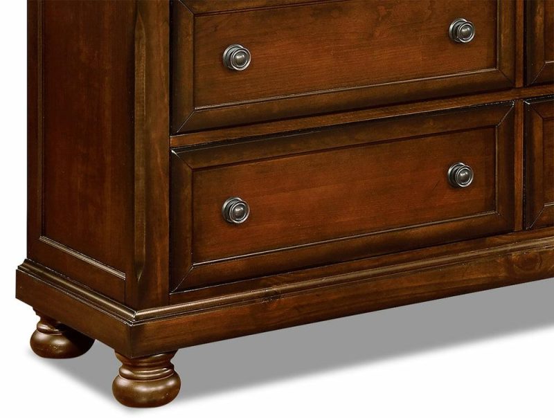 Chelsea Bedroom 7-Drawer Dresser, 60″W X 38″H – Cherry Brown Bedroom