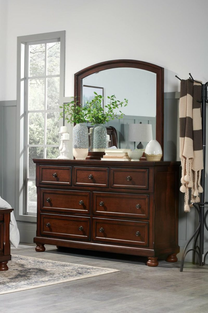 Chelsea Bedroom Dresser Mirror – Cherry Brown Bedroom