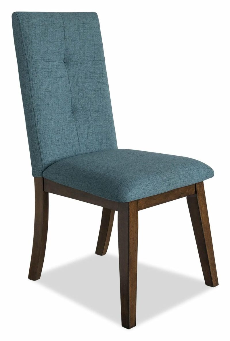 Chelsea Dining Chair With Linen-Look Fabric – Aqua Blue Dining Chairs