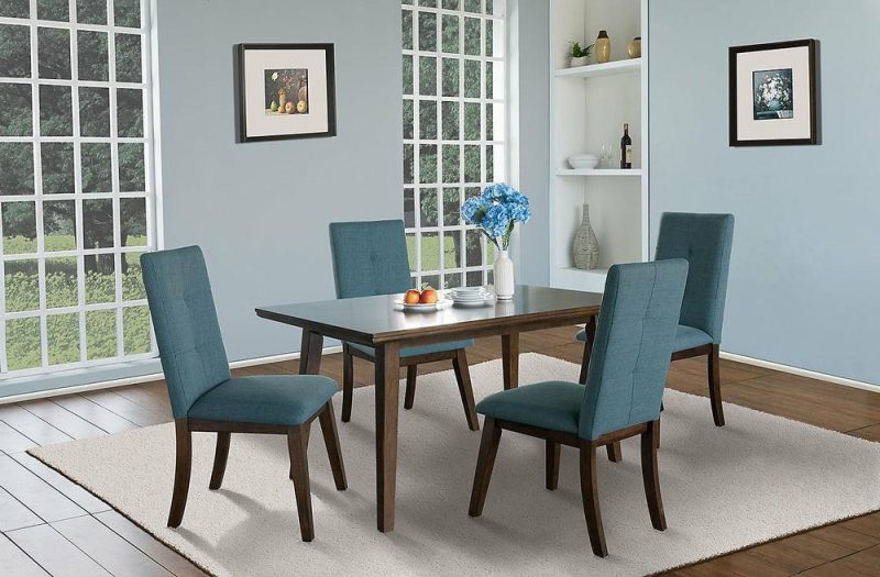 Chelsea Dining Chair With Linen-Look Fabric – Aqua Blue Dining Chairs